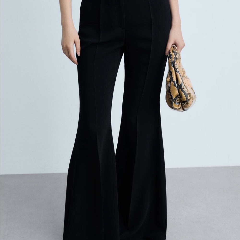 Mango Andrea Black Flare Pant - US 2 - Picture 2 of 5